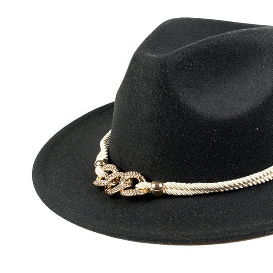 Chokore Fedora Hat with Belt Buckle (Black)