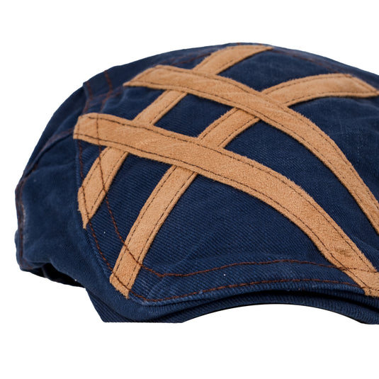 Chokore Denim Ivy Cap with Suede Detail (Blue)