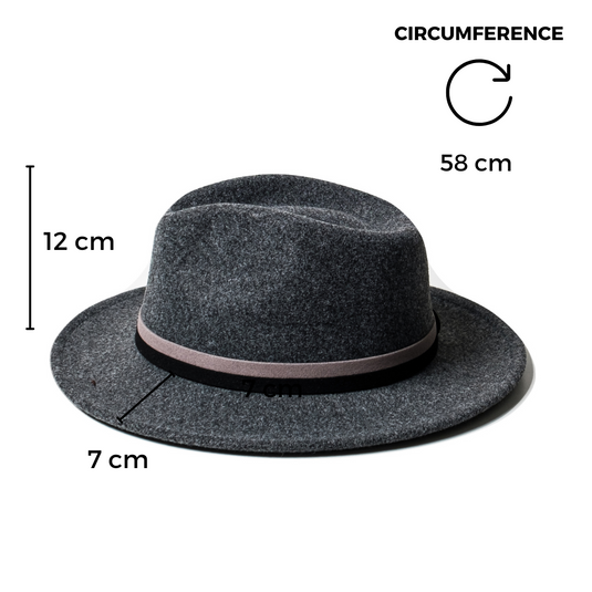Chokore Vintage Fedora Hat (Dark Gray)