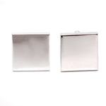 Chokore Chokore Checkered Past (Blue) - Pocket Square & Blue Silk Tie - Solids range Chokore Solid Square Cufflinks in Silver