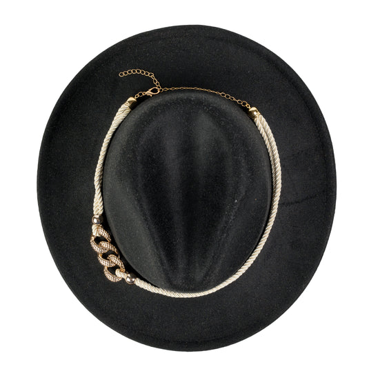 Chokore Fedora Hat with Belt Buckle (Black)
