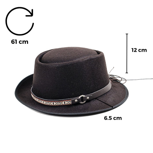 Chokore Vintage Panama Fedora Hat (Black)