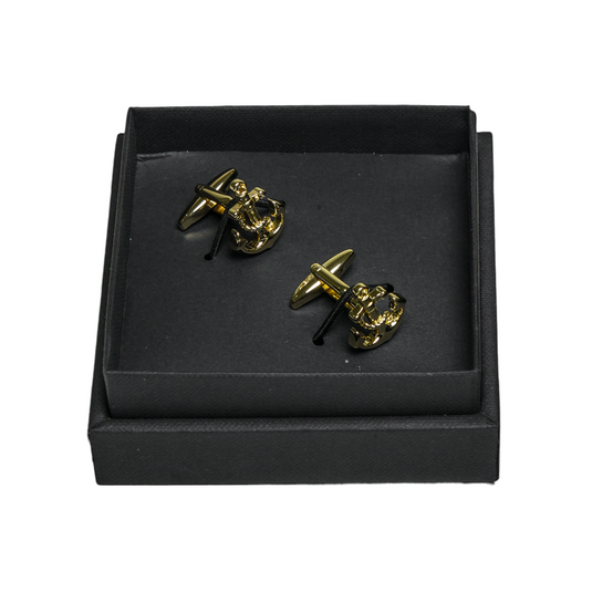 Gold Anchor Brass Cufflinks – Nautical Elegant Wear