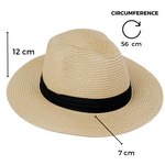 Chokore Chokore Embroidered Straw Cowboy Hat with Windproof Rope (Khaki) Chokore Summer Straw Hat (Beige)