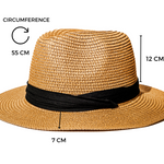 Chokore Chokore Straw Fedora Hat with Wide Brim (Blue) Chokore Summer Straw Hat (Light Brown)