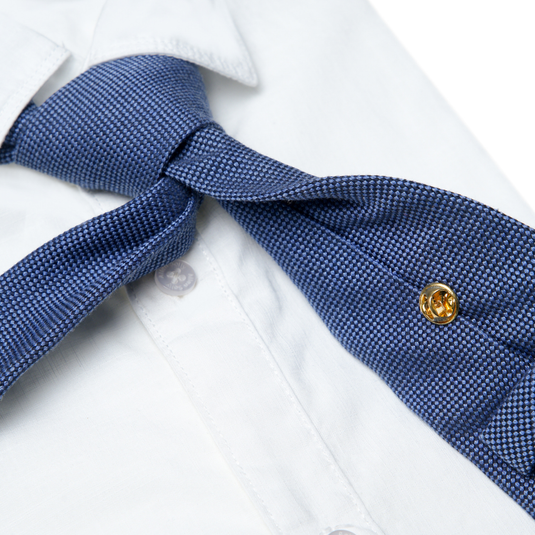 Gold Ship Wheel Brass Tie Tack – Nautical-Inspired Formal Wear