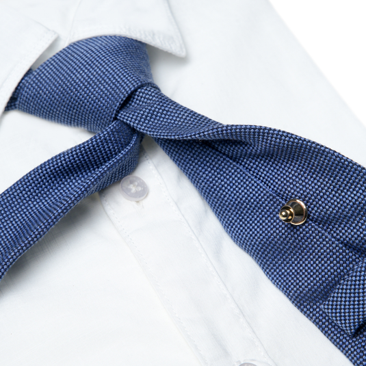 Gold & Pearl Rectangular Brass Tie Tack – Elegant Classic Accessory