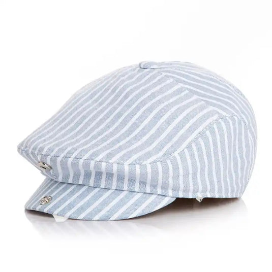 Chokore Striped Cotton Ivy Cap for Kids (Blue)