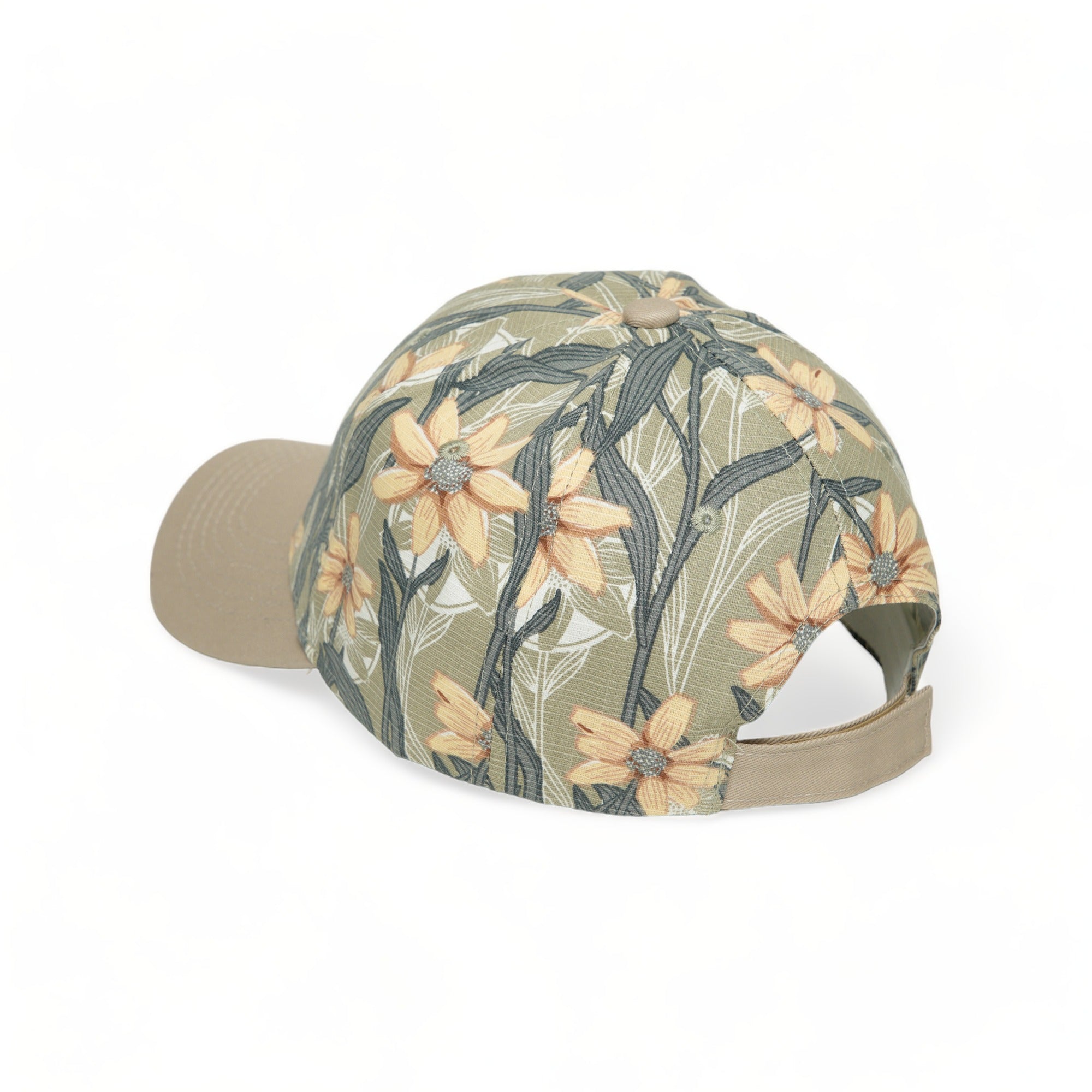 Chokore Tropical Style Leaf Print Baseball Cap (Olive Green)