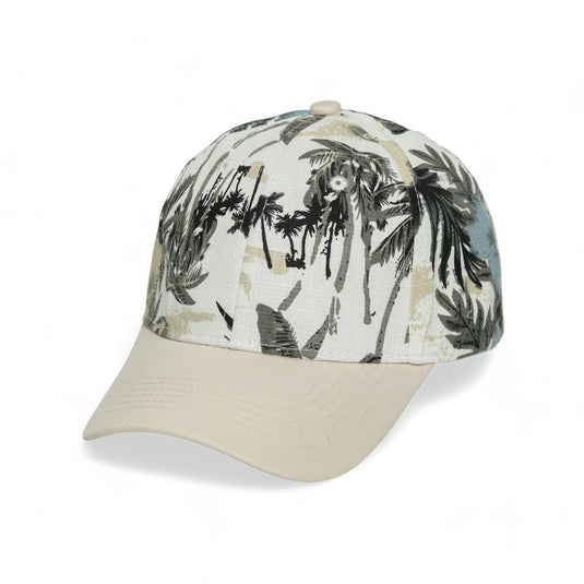 Chokore Tropical Style Leaf Print Baseball Cap (Beige)