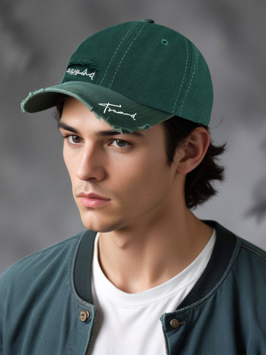 Chokore Ripped Denim Baseball Cap (Peacock Blue)