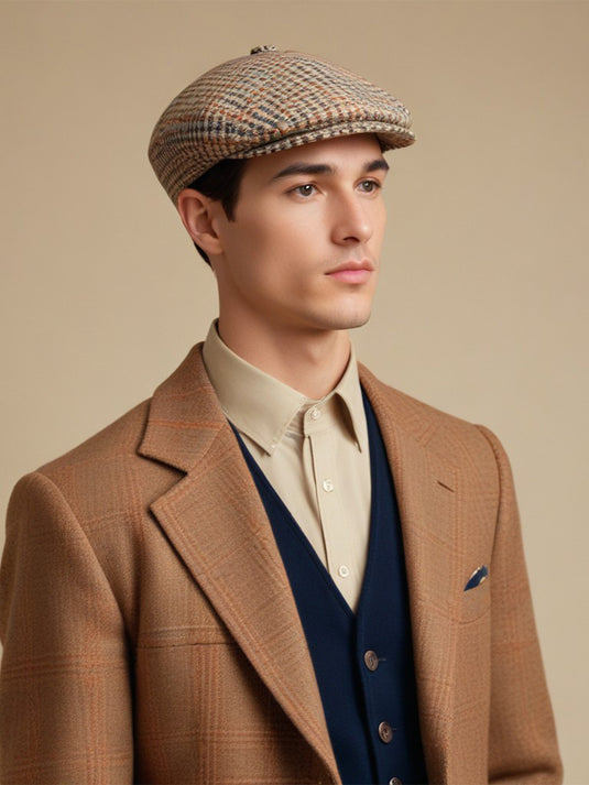 Chokore Houndstooth Ivy Cap with Adjustable Buckle (Blue)