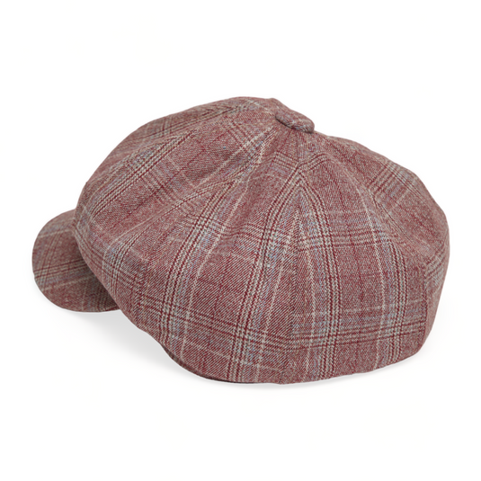 Chokore Retro Plaid Beret Cap (Brick Red)