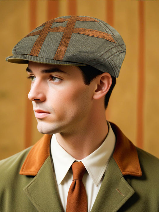 Chokore Denim Ivy Cap with Suede Detail (Army Green)