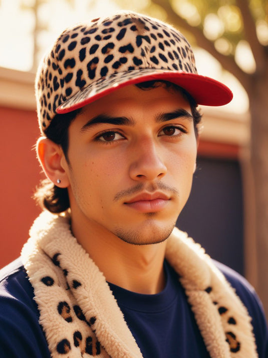 Chokore Leopard print Corduroy Cap (Beige)