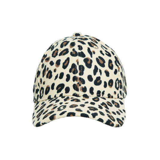 Chokore Leopard print Corduroy Cap (Beige)