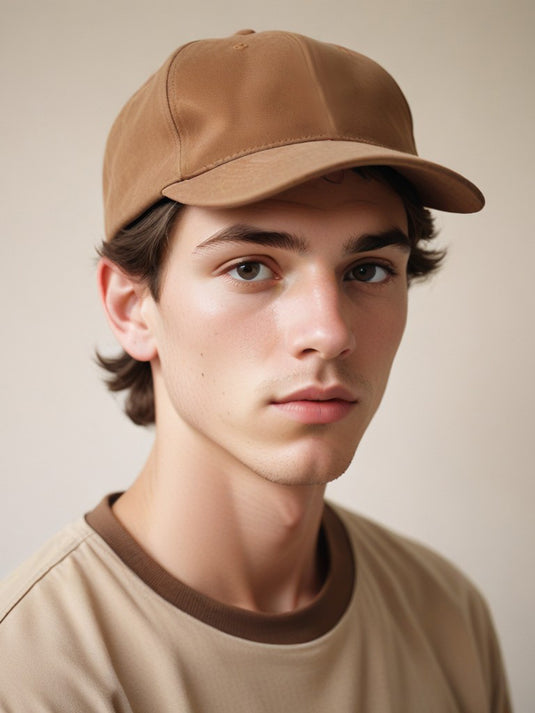 Chokore Casual Baseball Cap in Velour Leather (Light Brown)