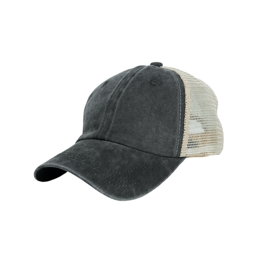 Chokore Denim Baseball Cap with Mesh Detailing (Gray)