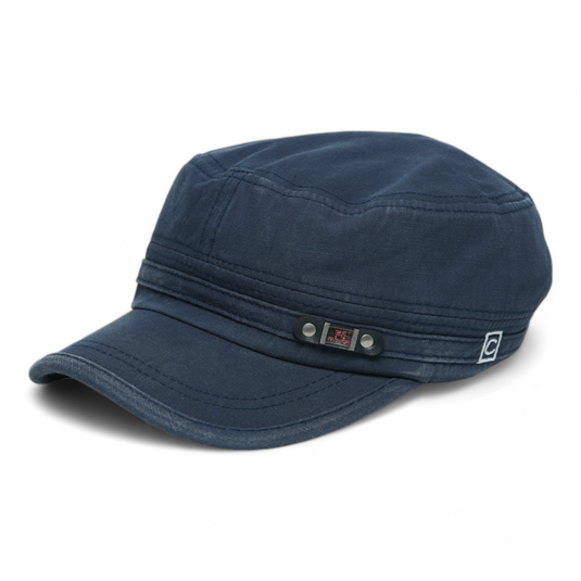 Chokore Classic Flat Top Cap with Curved Brim (Blue)