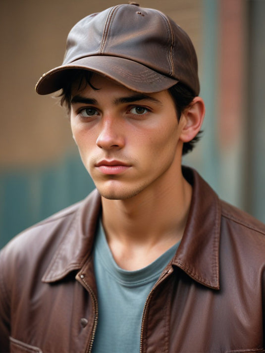 Chokore Retro Leather Baseball Cap (Coffee)