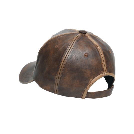 Chokore Retro Leather Baseball Cap (Coffee)