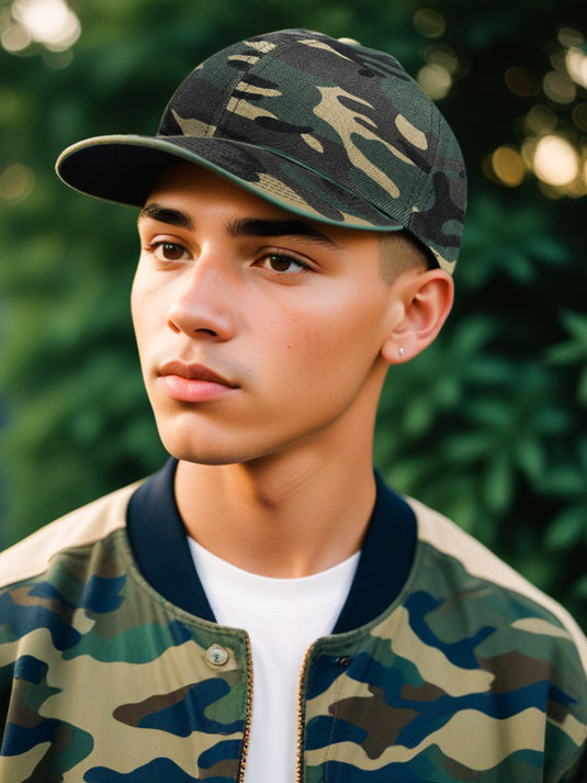 Chokore Camouflage Flat Brim Baseball Cap (Army Green)