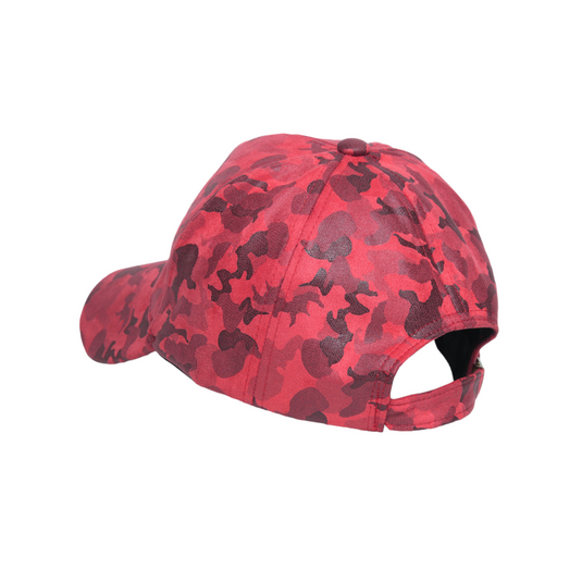 Chokore Chokore Suede Camouflage Curved Brim Baseball Cap (Red)