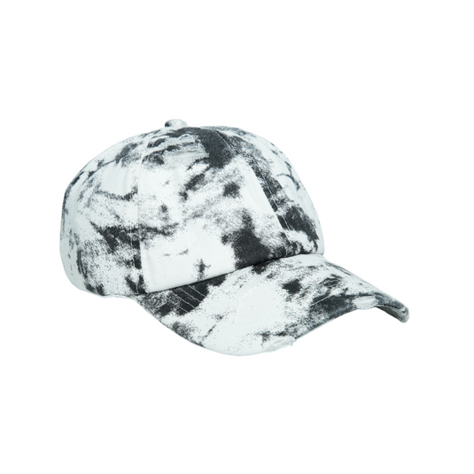 Chokore Distressed Tie-Dye Baseball Cap (Gray & White)