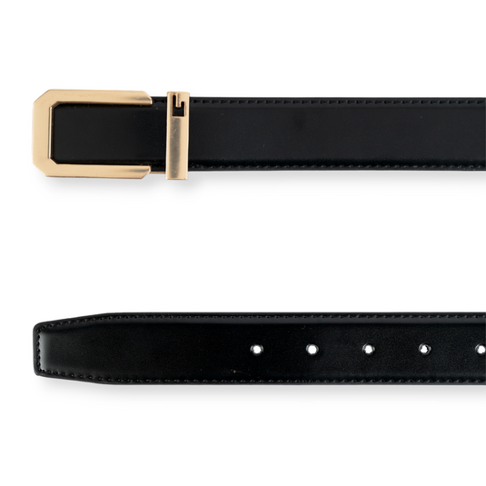Formal Buckle Genuine Leather Belt (Black)