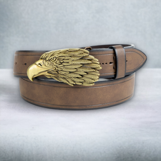 Chokore Eagle Head Leather Belt (Brown)