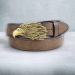 Chokore Chokore Eagle Engraved Pure Leather Belt (Camel) Chokore Eagle Head Leather Belt (Brown)
