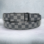 Chokore  Chokore Casual Checkered Leather Belt (Gray)