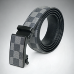 Chokore Chokore Crocodile Pattern Leather Belt (Black & Silver) Chokore Casual Checkered Leather Belt (Gray)