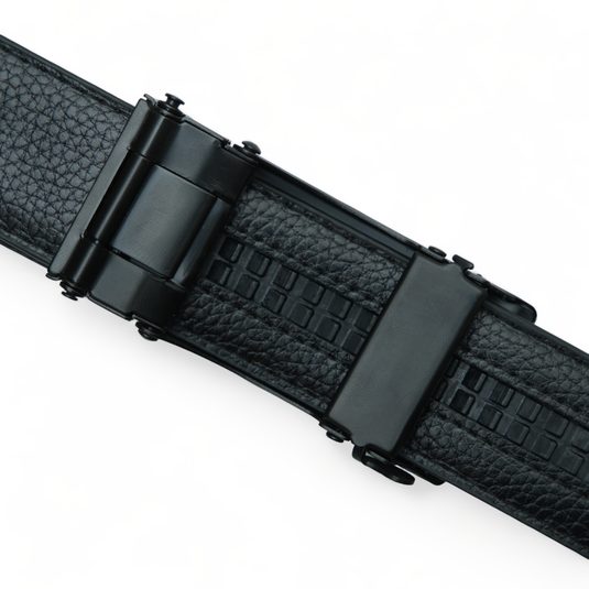 Casual Checkered Leather Belt (Gray)