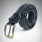 Chokore  Chokore Unisex Braided Genuine Leather Belt (Black)