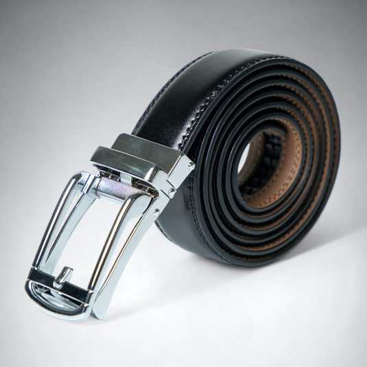 Chokore Sliding buckle Adjustable Leather Belt (Black)