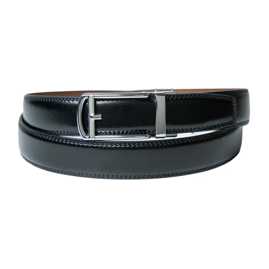 Chokore Sliding buckle Adjustable Leather Belt (Black)