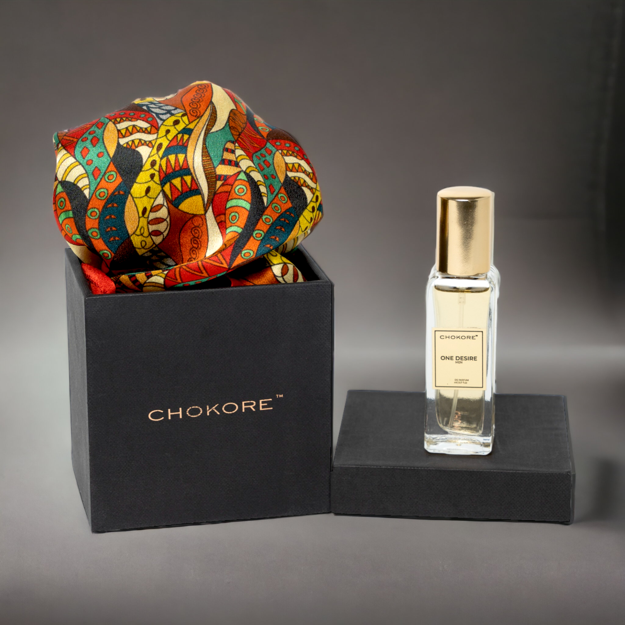 Chokore Special 2-in-1 Gift Set for Him (Multi-Color Pocket Square & 20 ml Perfume)