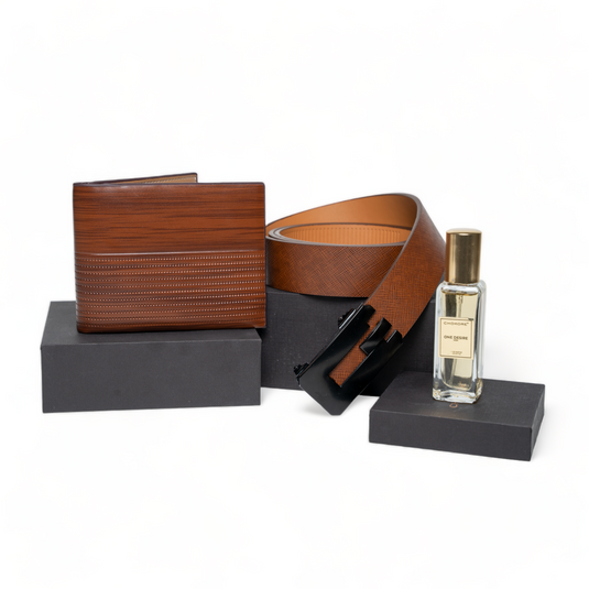 Chokore Special 3-in-1 Gift Set for Him (Belt, Wallet, & 20 ml One Desire Perfume)