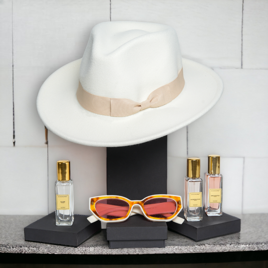 Chokore Special 3-in-1 Gift Set for Him(Fedora Hat, Sunglasses, & Perfumes Combo)