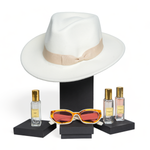 Chokore Chokore Special 3-in-1 Gift Set for Him (Gray Suspenders, Fedora Hat, & Solid Silk Necktie) Chokore Special 3-in-1 Gift Set for Her (Fedora Hat, Sunglasses, & Perfumes Combo)