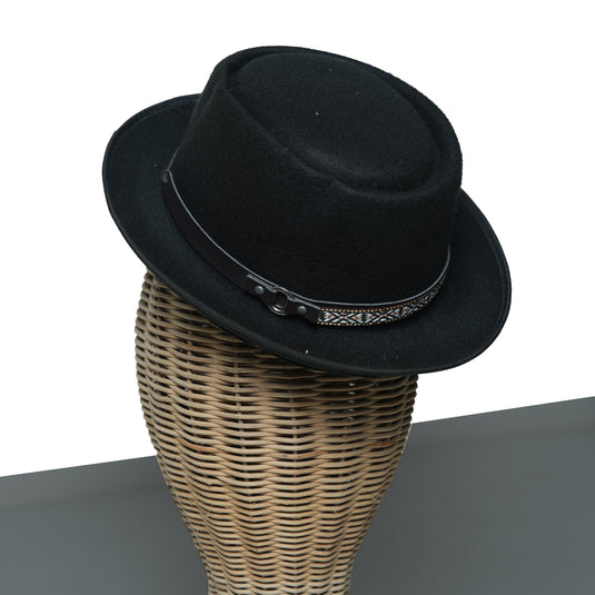 Chokore Vintage Panama Fedora Hat (Black)