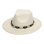 Chokore Chokore Rivet Belt Fedora Hat (Black) Chokore Cowboy Hat with Buckle Belt (Off White)