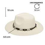 Chokore Chokore Vintage Panama Hat (Black) Chokore Cowboy Hat with Buckle Belt (Off White)