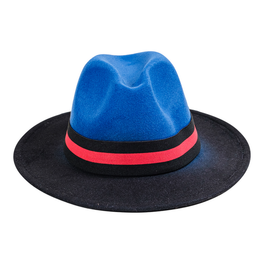 Chokore Double-tone Ombre Fedora Hat (Blue & Black)