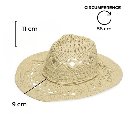 Chokore Handcrafted Straw Cowboy Hat (Beige)