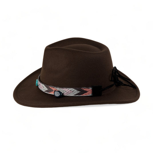Chokore Cowboy Hat with Multicolor Band (Chocolate Brown)