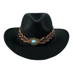 Chokore  Chokore Cowboy Hat with Braided PU Belt (Black)