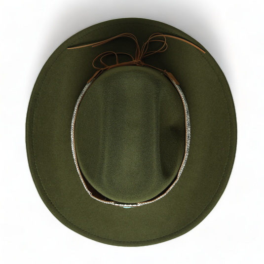 Chokore Ethnic Tibetan Cowboy Hat (Forest Green)