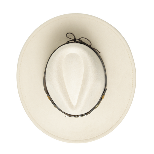 Chokore fedora hat with Ox head belt (Off White)